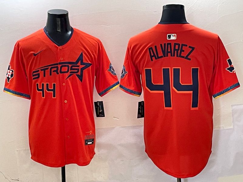 Men Houston Astros #44 Alvarez Orange Fourth generation Joint Name Nike 2025 MLB Jersey style 11
